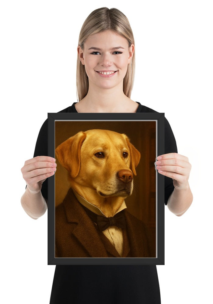 Gerahmtes Haustier-Poster mit personalisiertem KI-Porträt