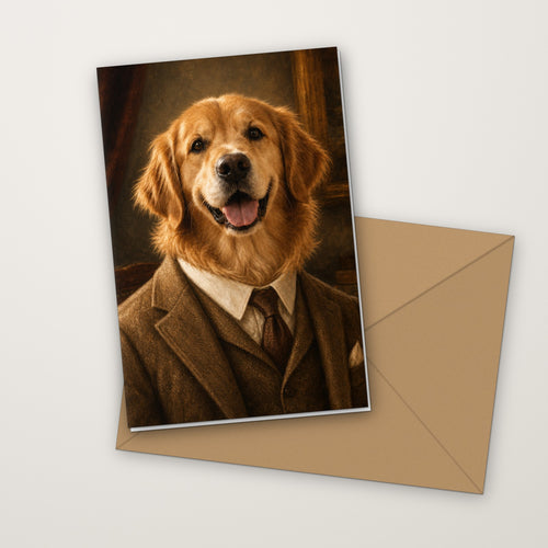 Personalisierte Grußkarte mit KI-Hundeporträt – Mockup